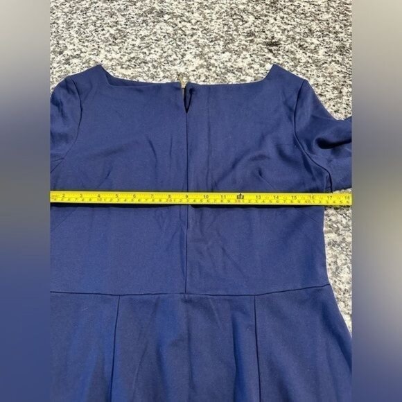 Marycrafts Womens Office Square Neck Midi Dress Size 14 Back Zipper Sheath Fit - Picture 5 of 8